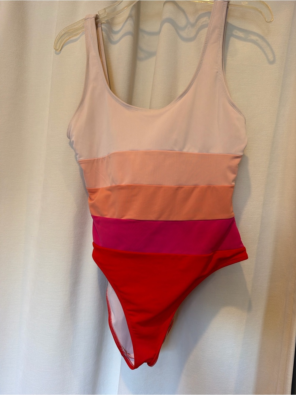 Girls Colorblock One-Piece Swimsuit in Pink, Coral, Fuchsia & Red